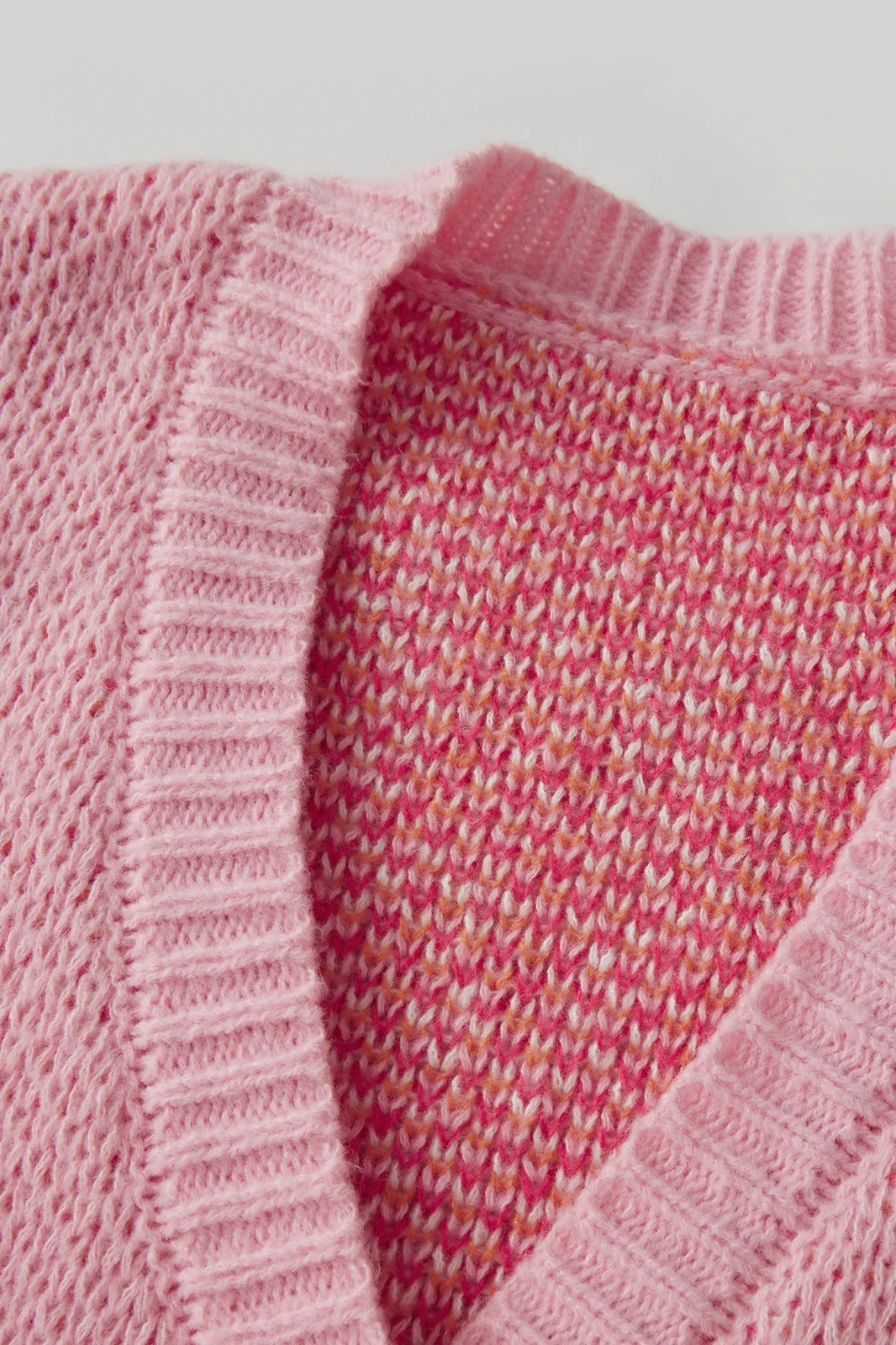 Boot Pattern V Neck Knit Cardigan